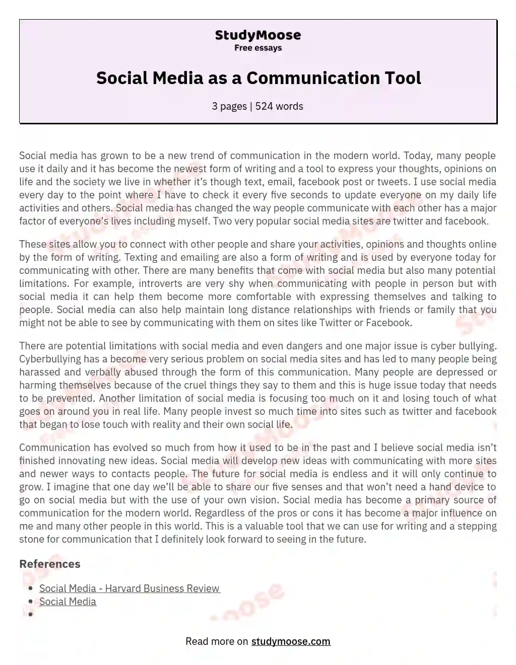 Social Media as a Communication Tool essay