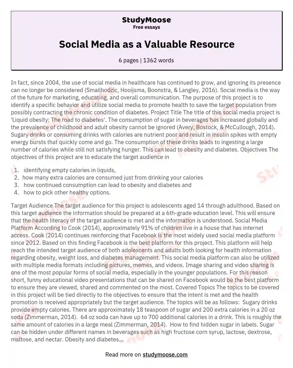 Social Media as a Valuable Resource essay