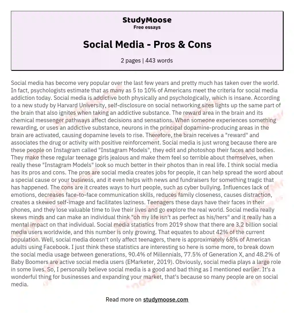 essay on social networking sites in 150 words