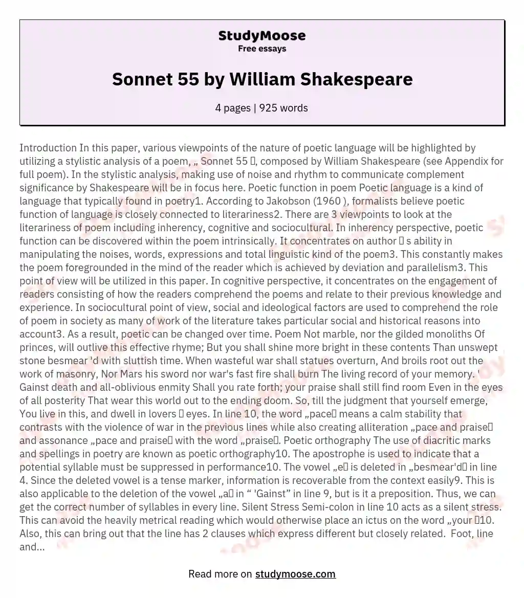 thesis for sonnet 55