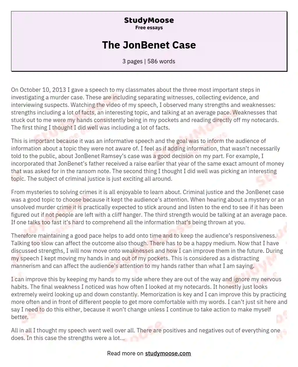 Analyzing the Art of Investigating Murder Cases essay