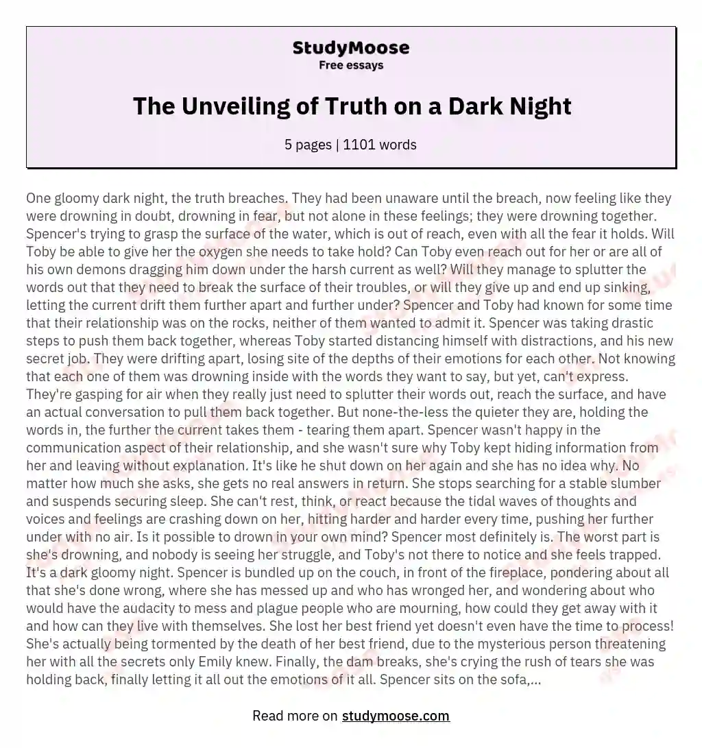 The Unveiling of Truth on a Dark Night