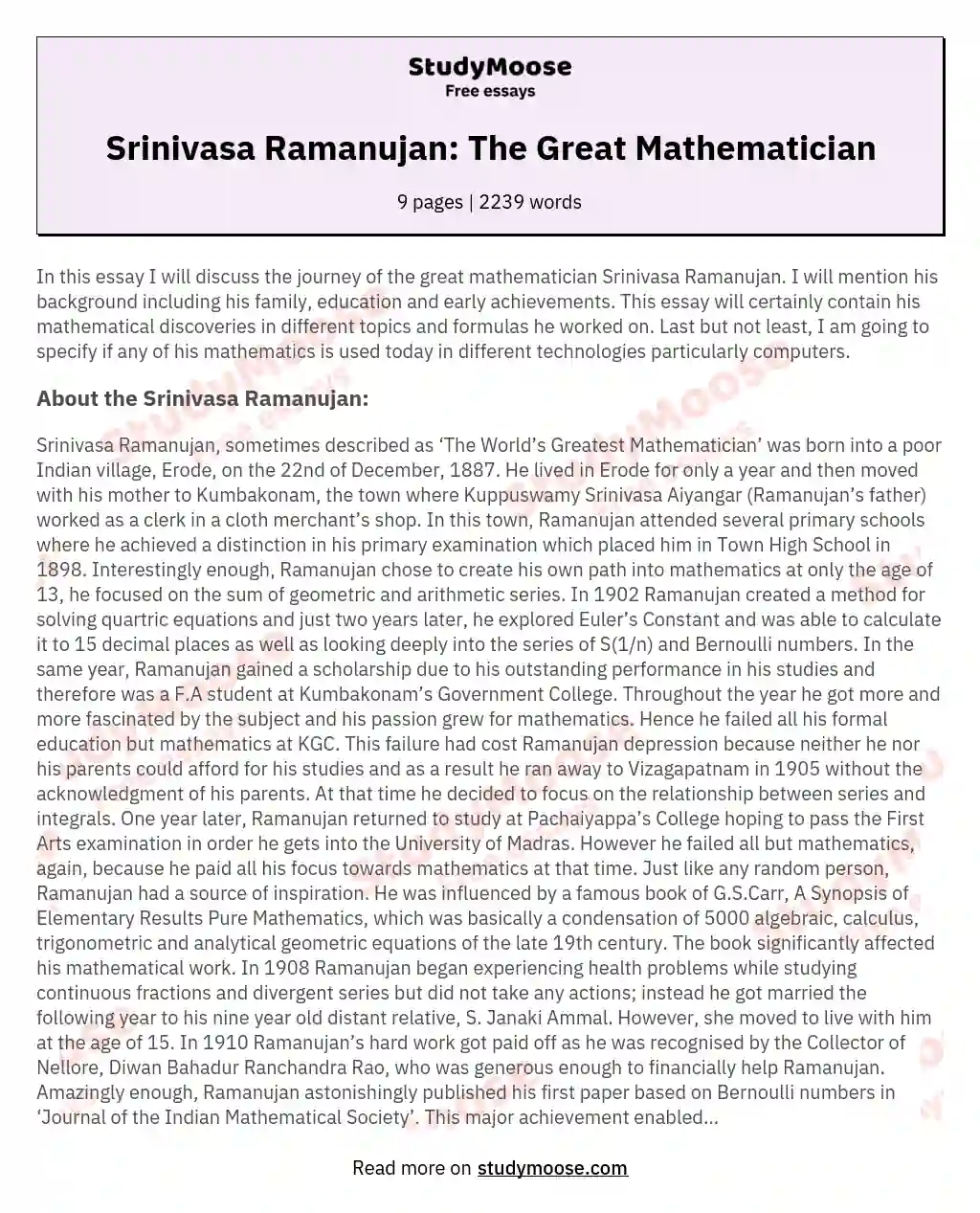 Ramanujan Stock Vector Images - Alamy