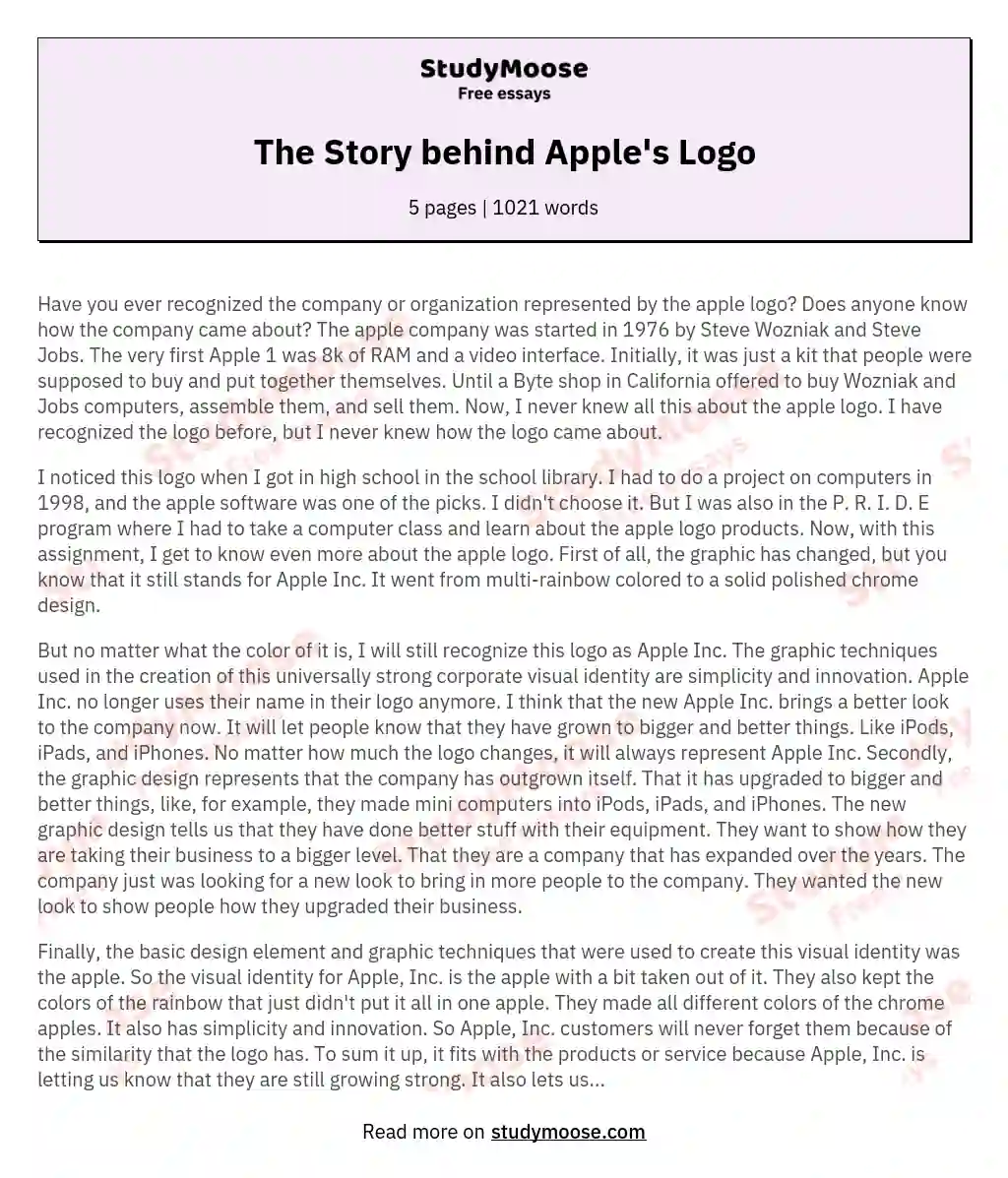 The Story behind Apple's Logo essay