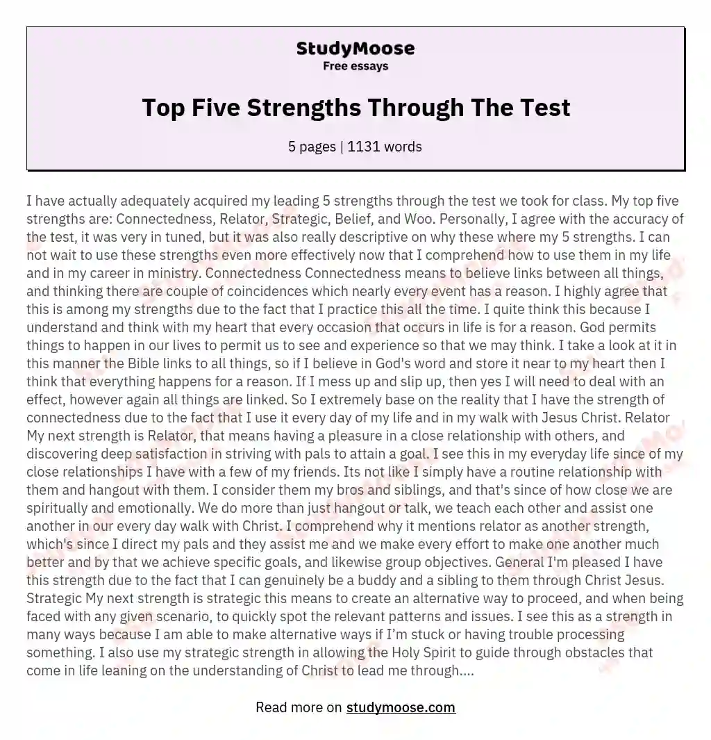 my greatest strength essay