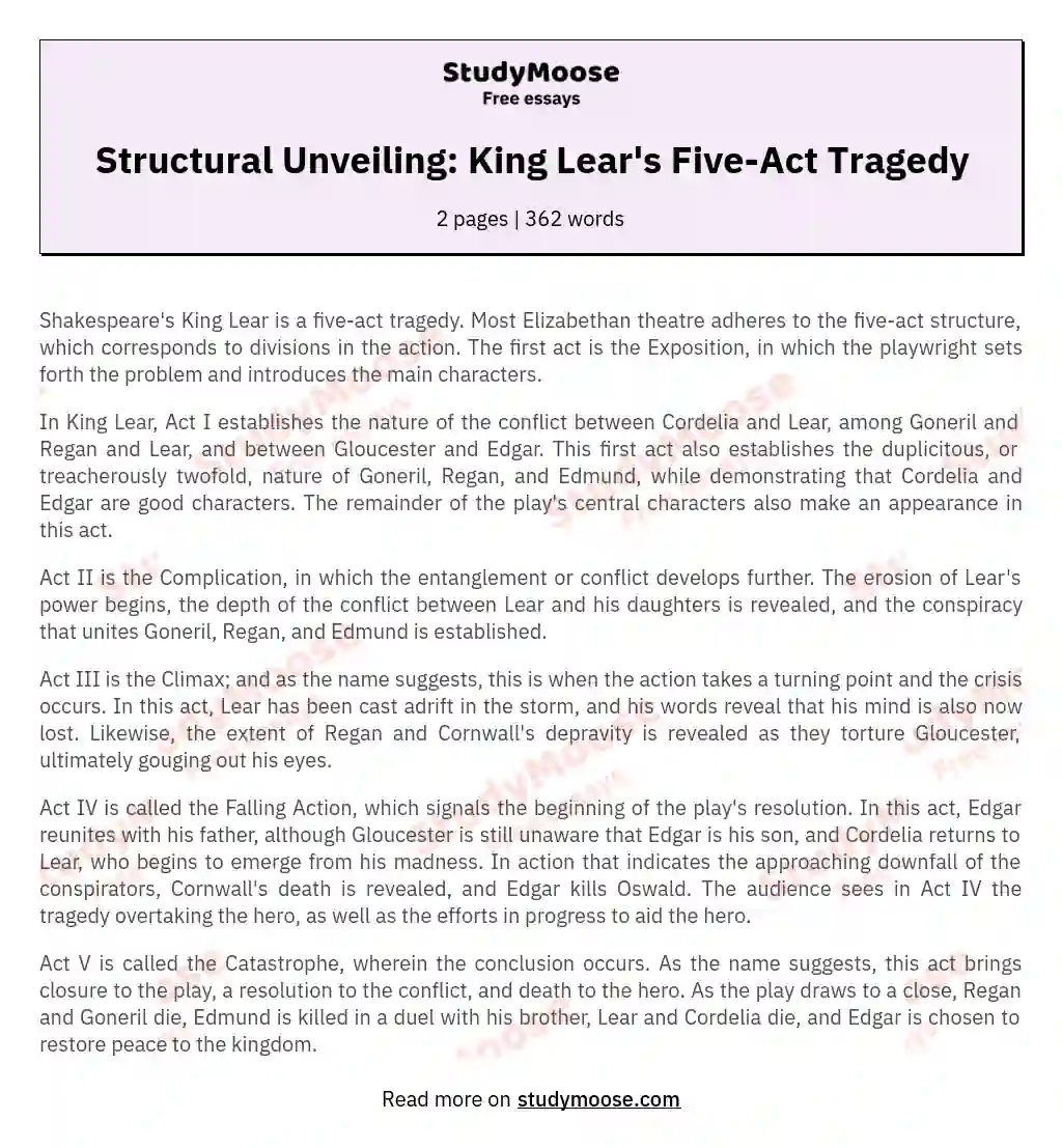 Structure of King Lear