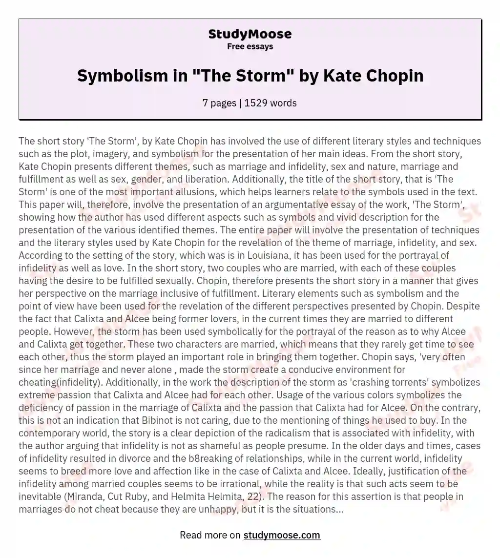 the storm kate chopin essay