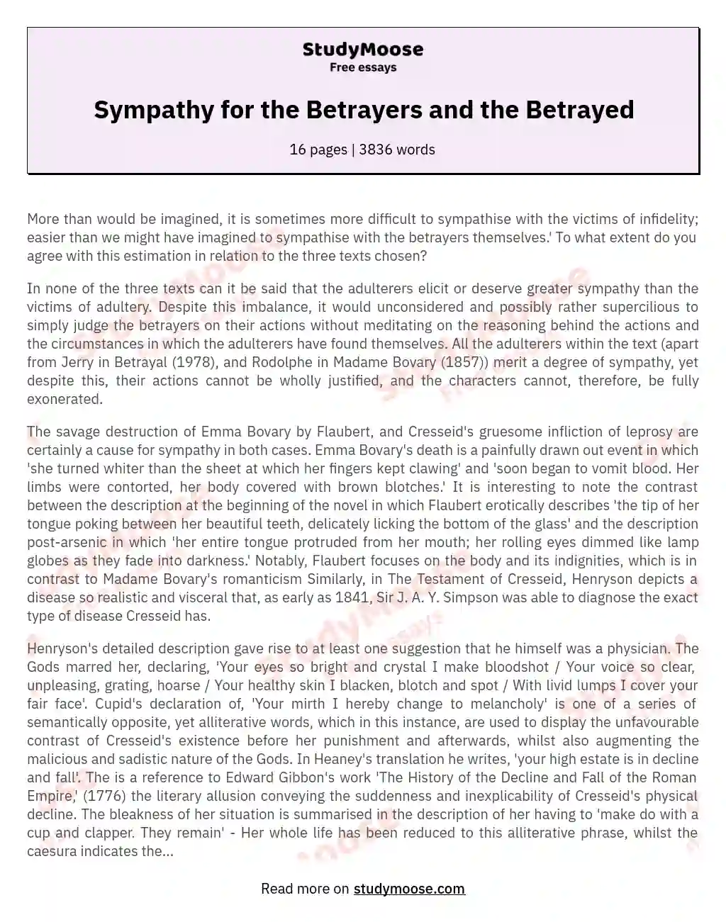 Sympathy for the Betrayers and the Betrayed