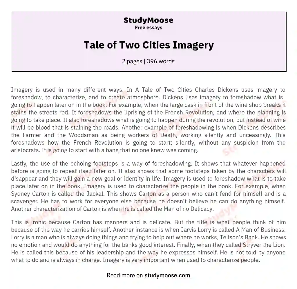 Tale of Two Cities Imagery