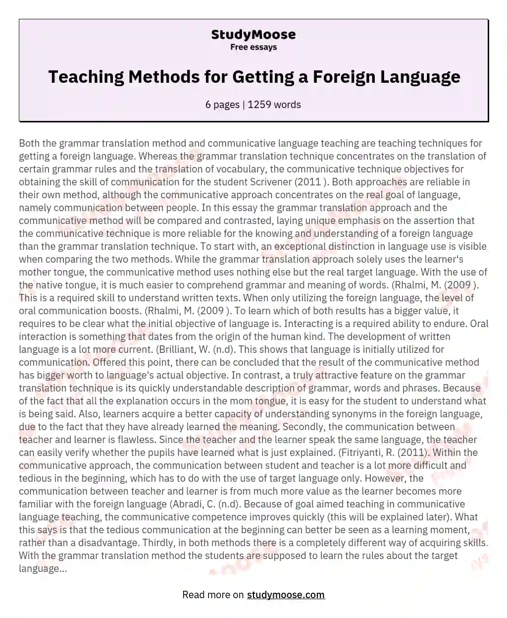 foreign languages essay topics