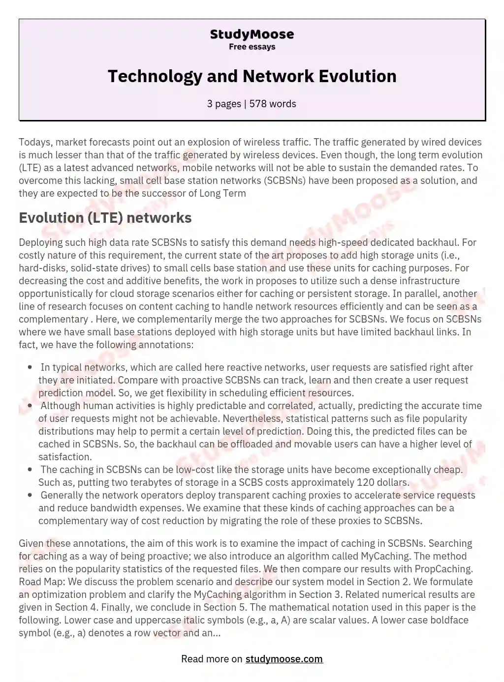 Technology and Network Evolution essay