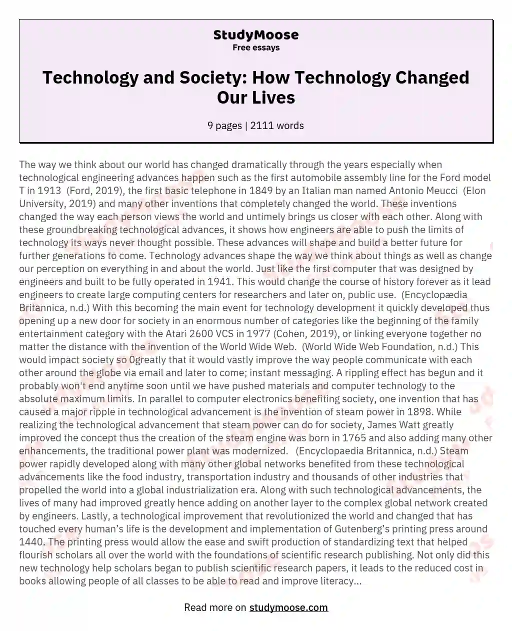 Technology and Society: How Technology Changed Our Lives
