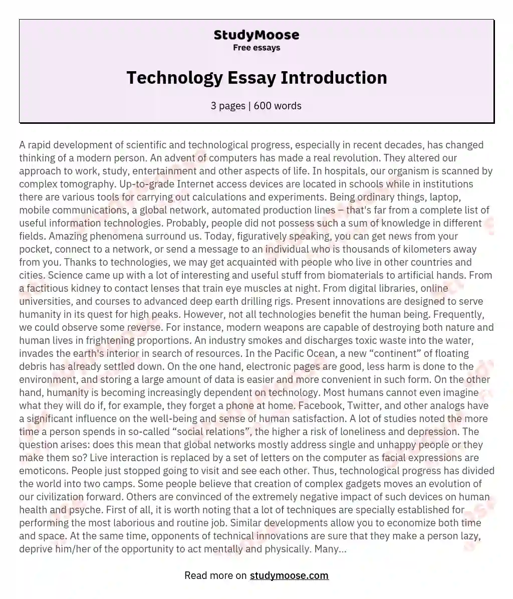 essay on technology upsc