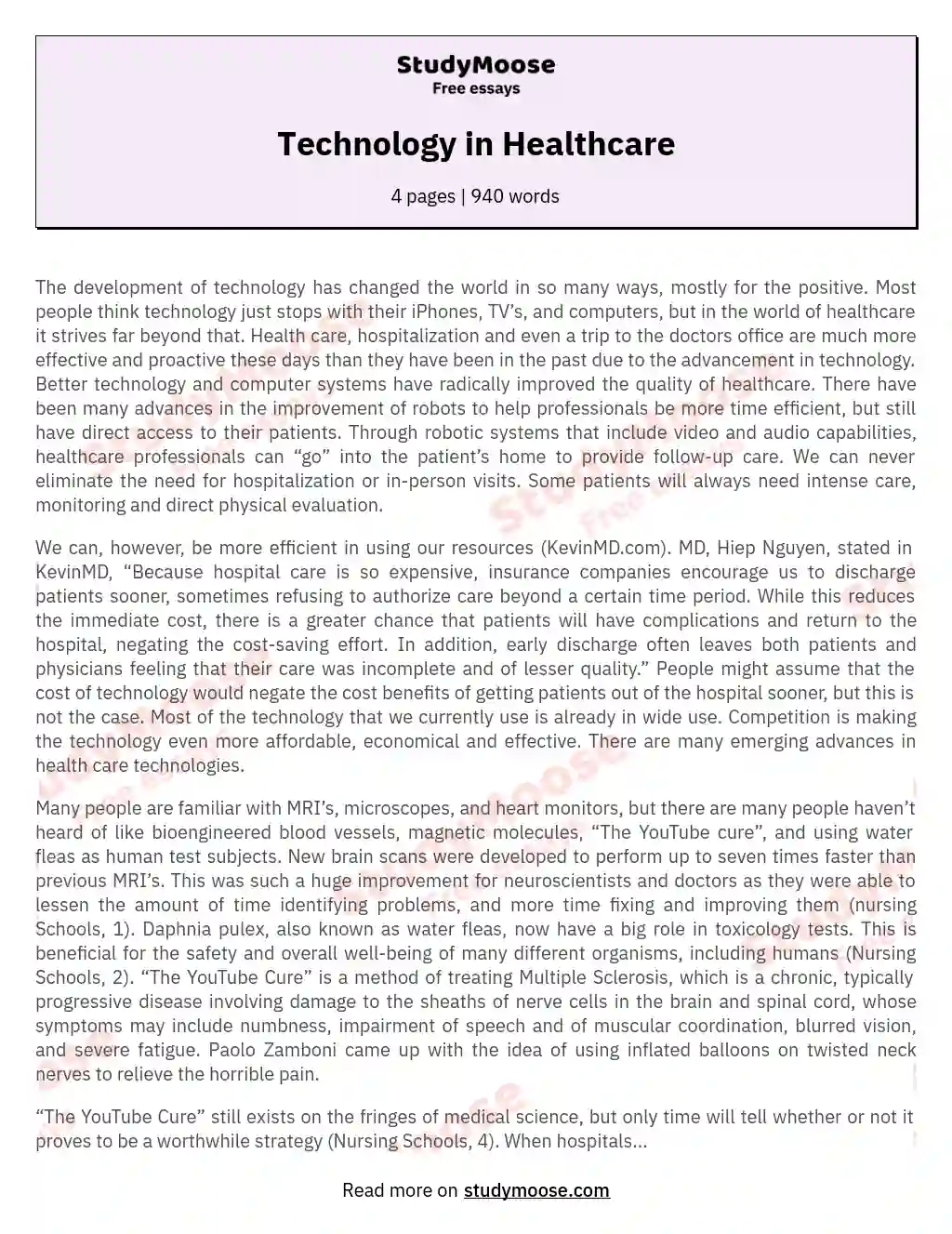 essay on how technology affect our health