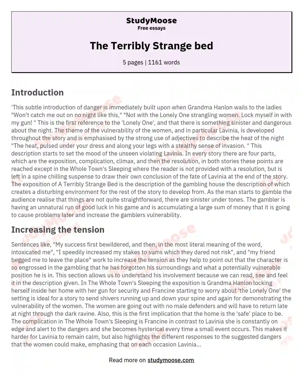 The Terribly Strange bed