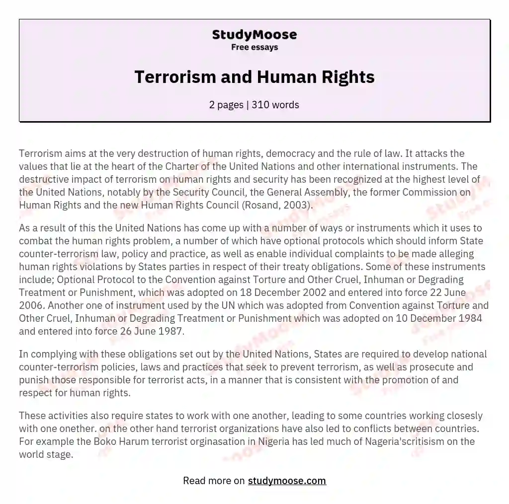 human rights essay for students