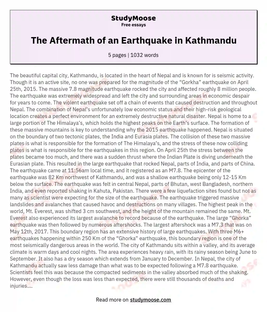 The Aftermath of an Earthquake in Kathmandu