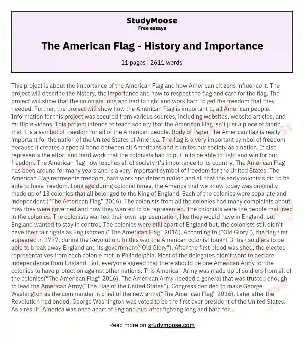 The American Flag - History and Importance