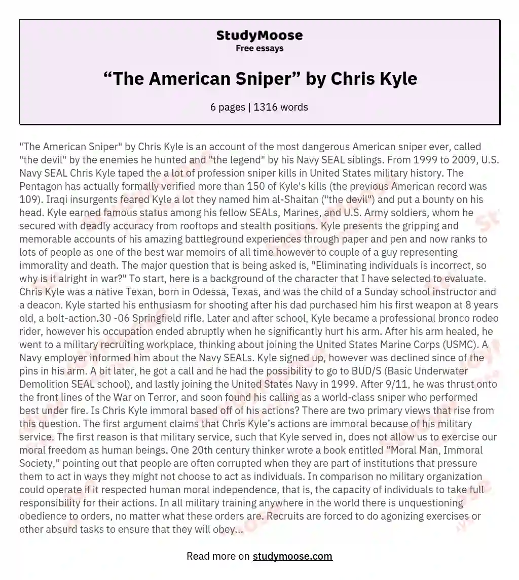 “The American Sniper” by Chris Kyle