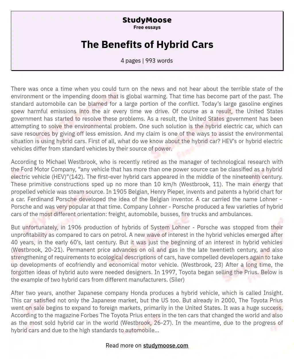 The Benefits of Hybrid Cars