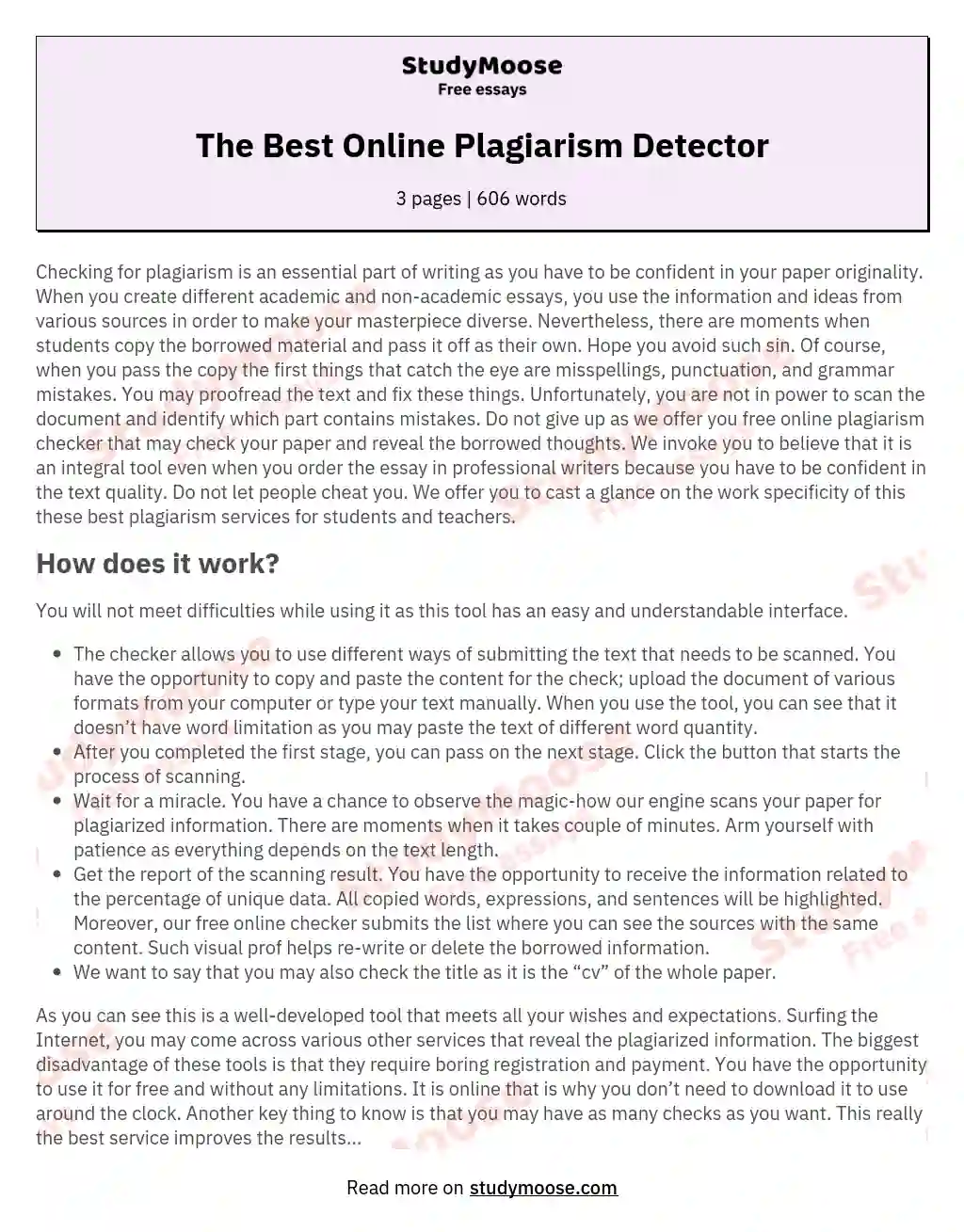 The Best Online Plagiarism Detector essay