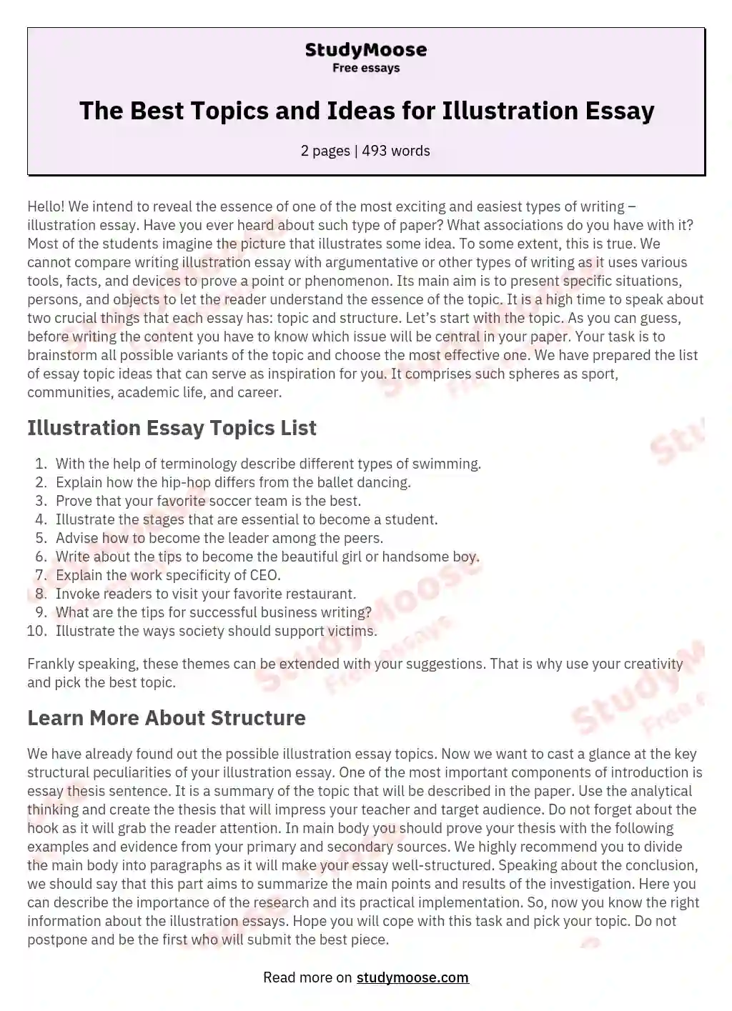 The Best Topics and Ideas for Illustration Essay essay