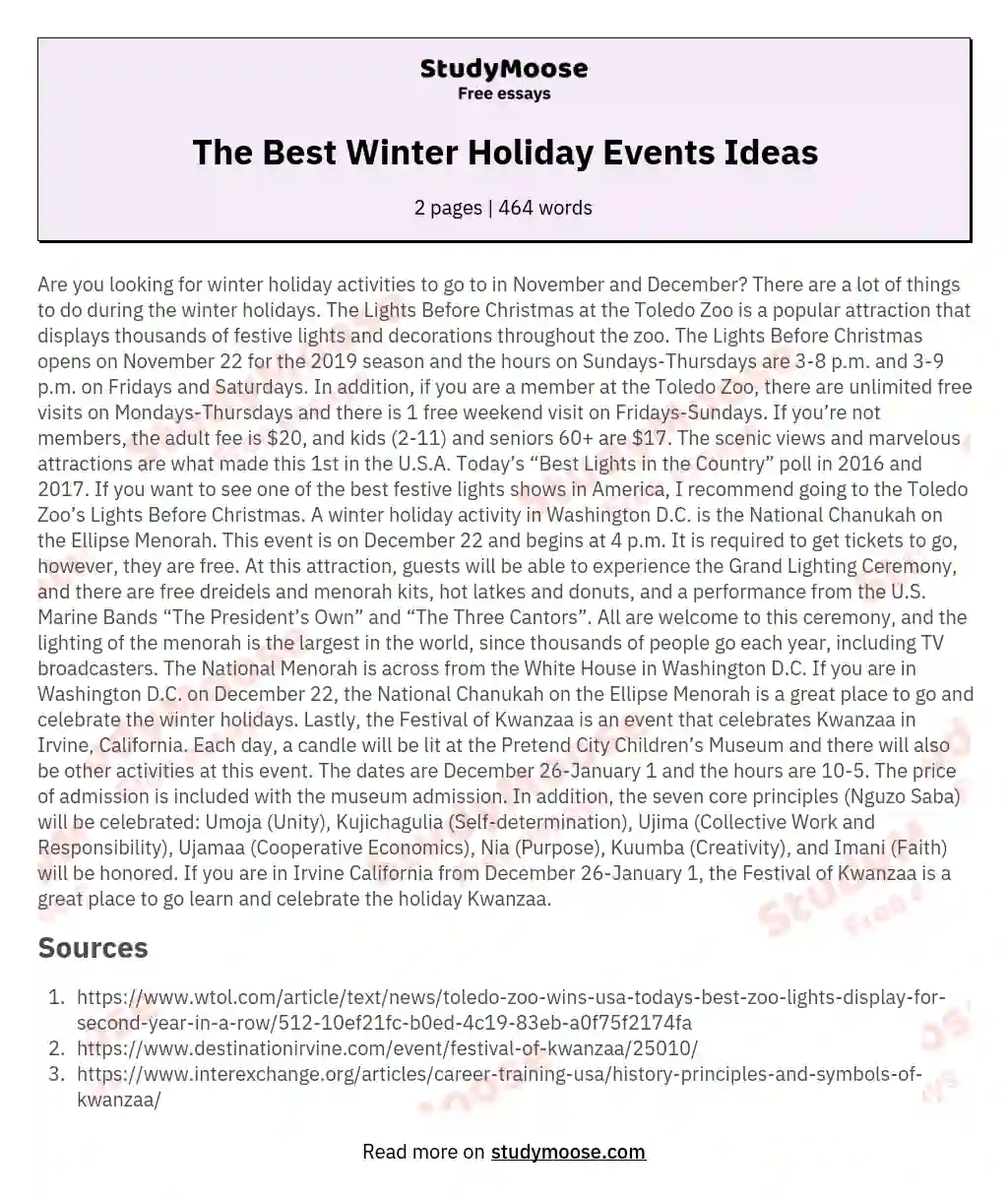 The Best Winter Holiday Events Ideas essay
