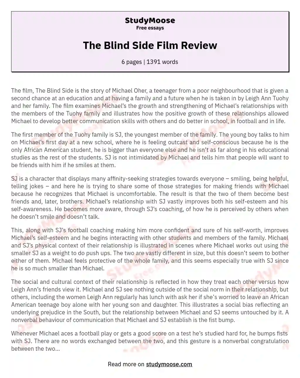 The Blind Side Film Review