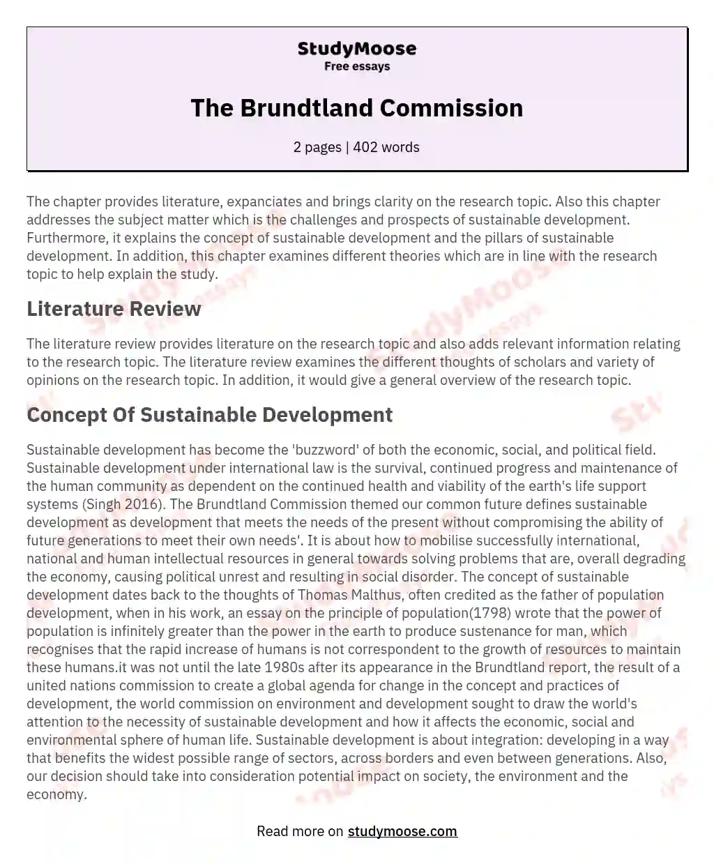 The Brundtland Commission