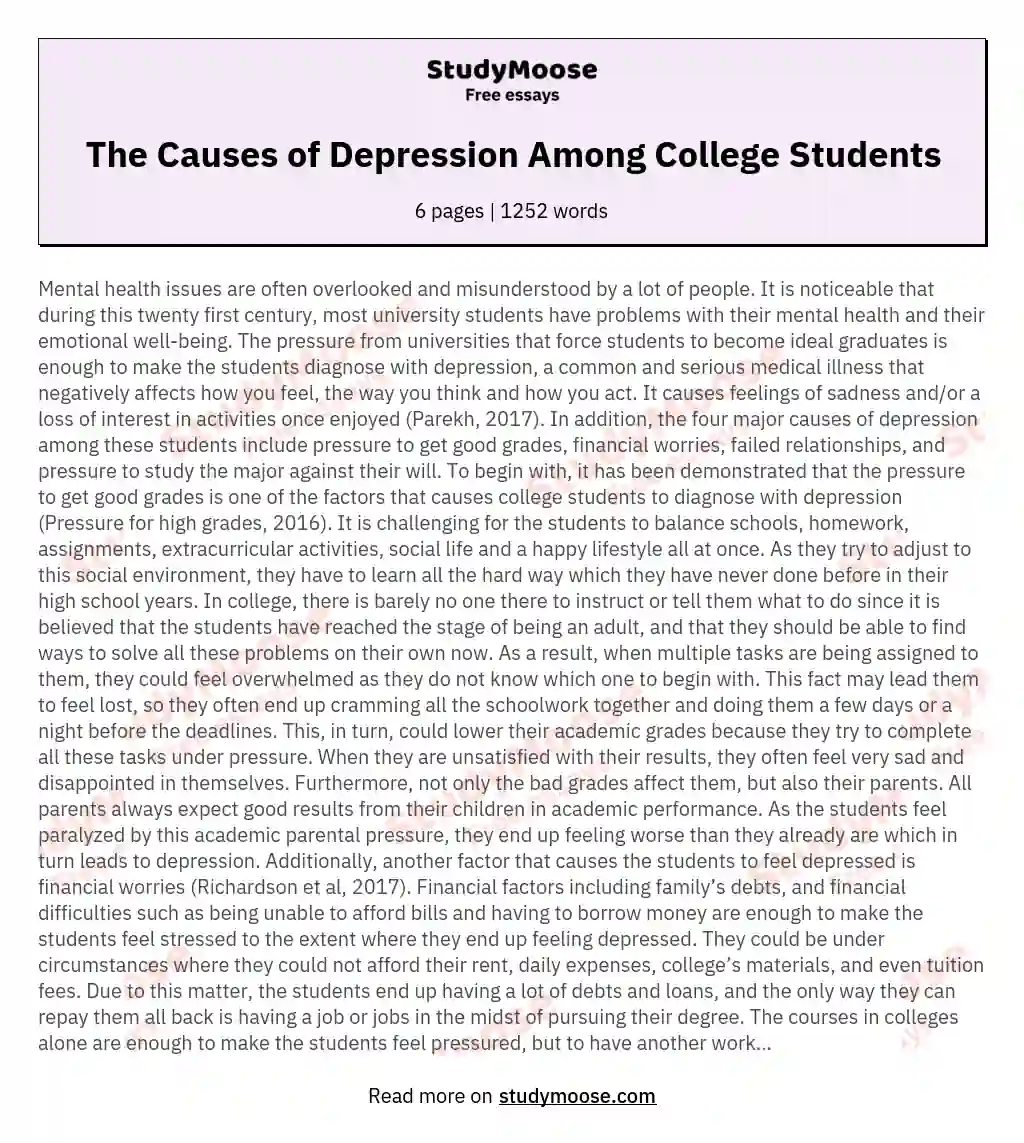 depression descriptive essay