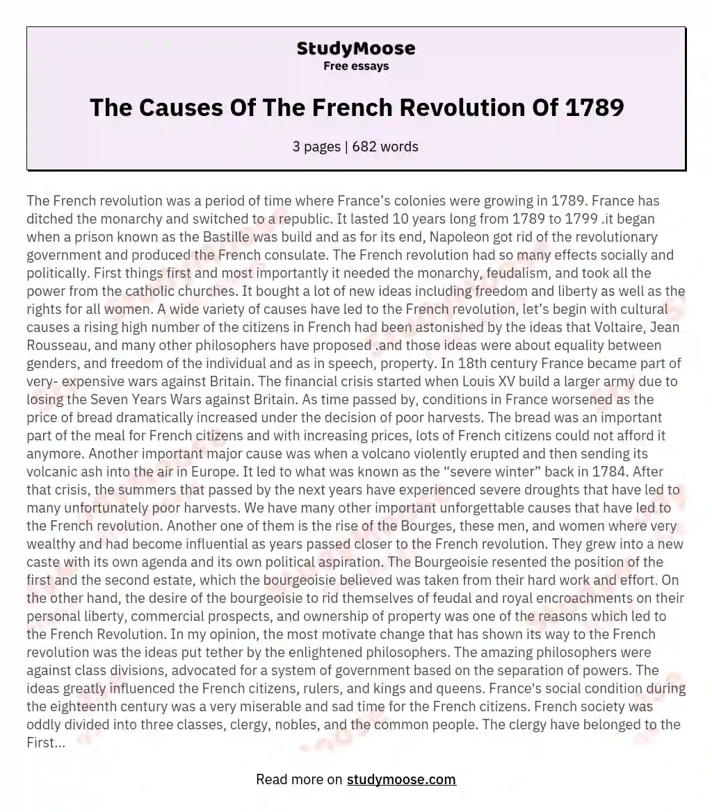 essay about the french revolution