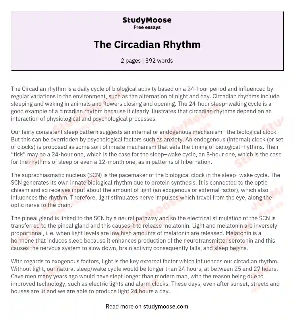 The Circadian Rhythm essay