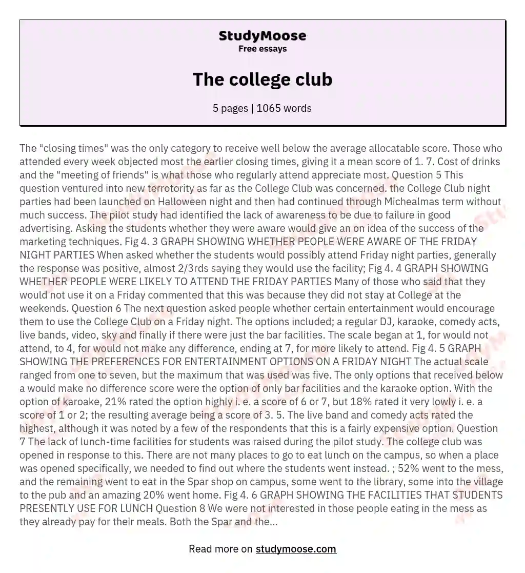The college club essay