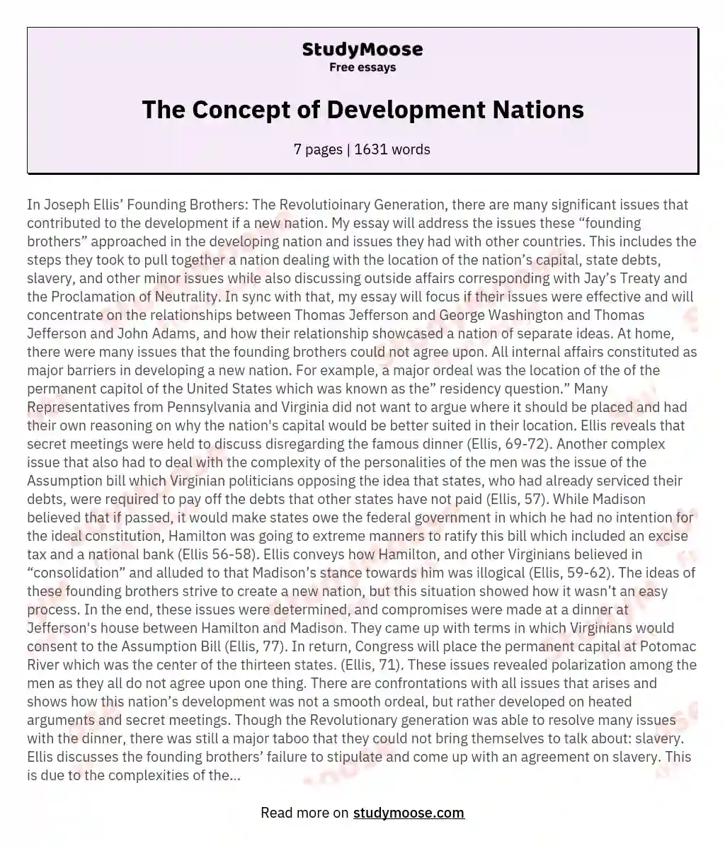 The Concept of Development Nations essay