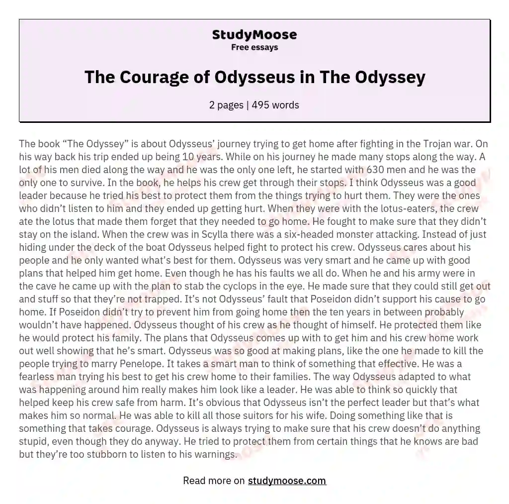 odysseus essay hook