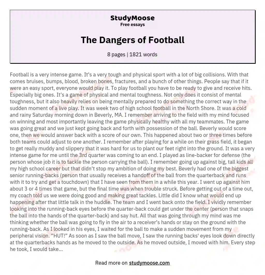 The Dangers of Football essay