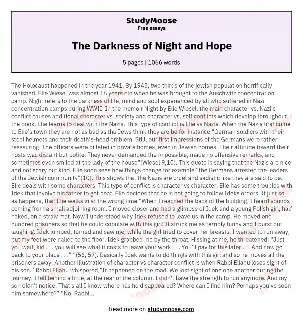 The Darkness of Night and Hope