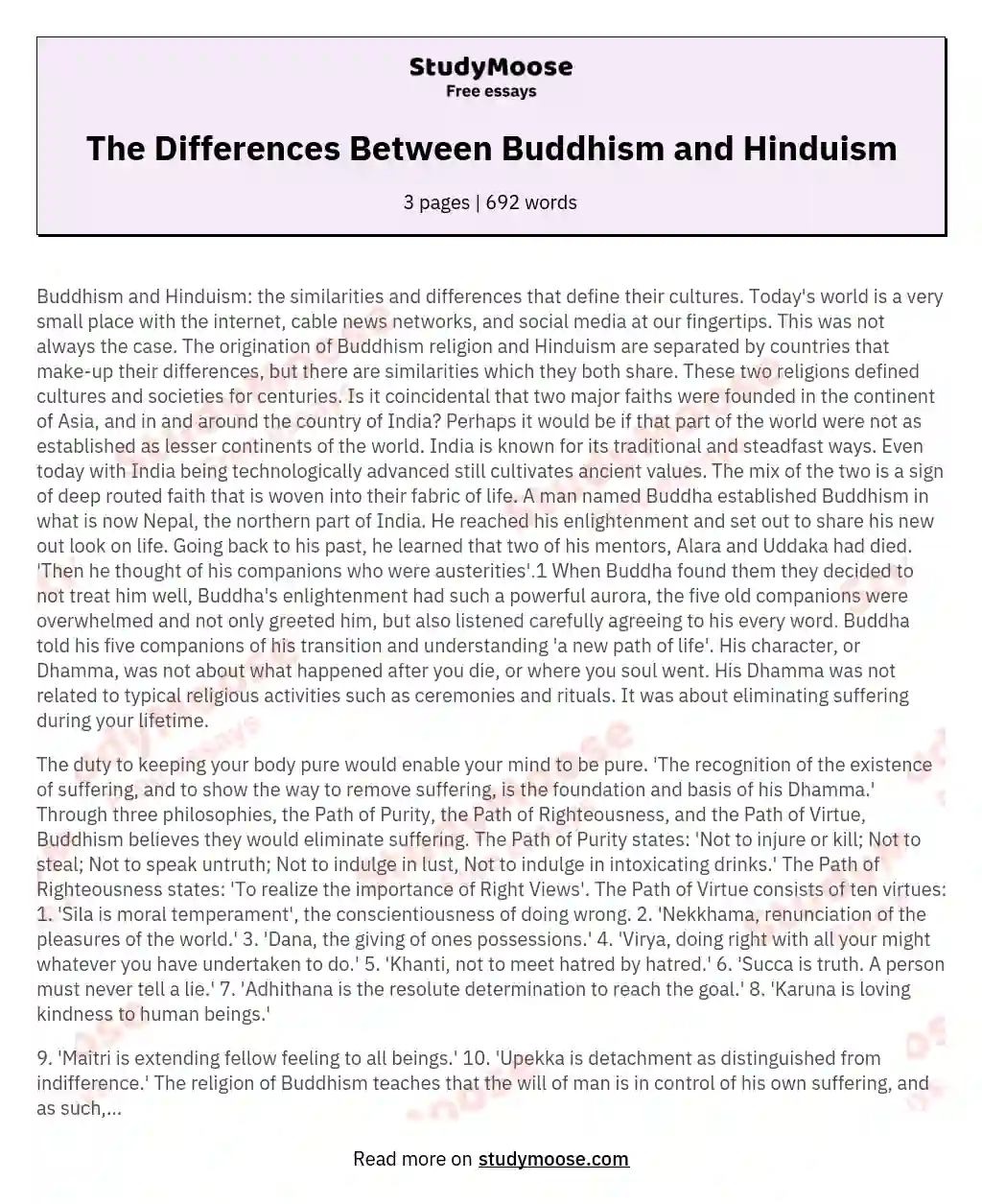The Differences Between Buddhism and Hinduism