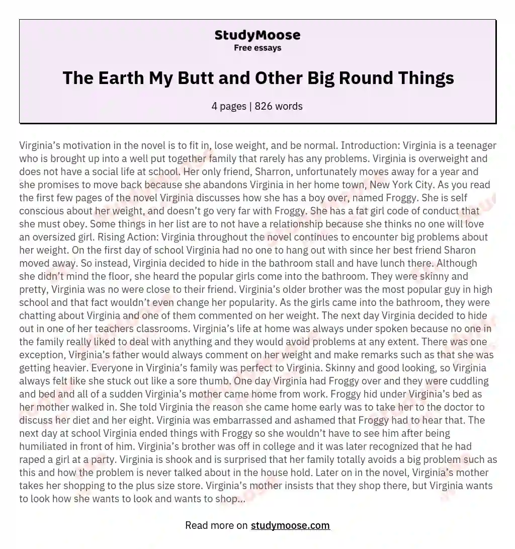 The Earth My Butt and Other Big Round Things essay