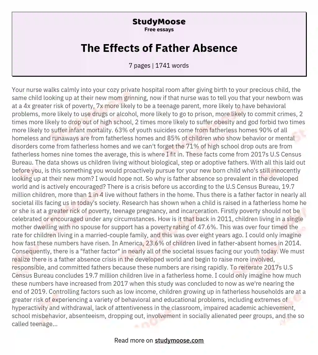 The Effects of Father Absence essay