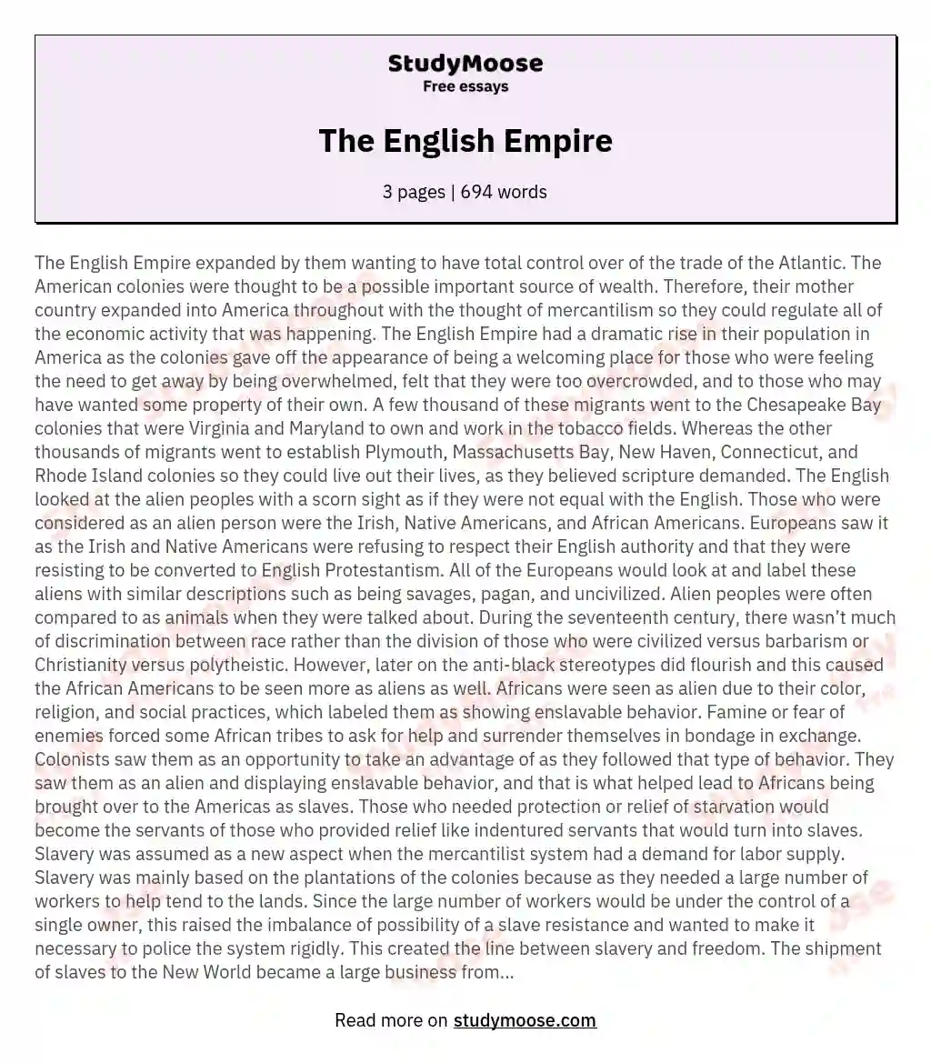 The English Empire essay