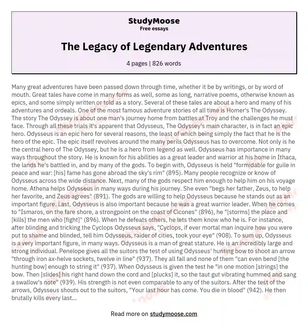 The Legacy of Legendary Adventures