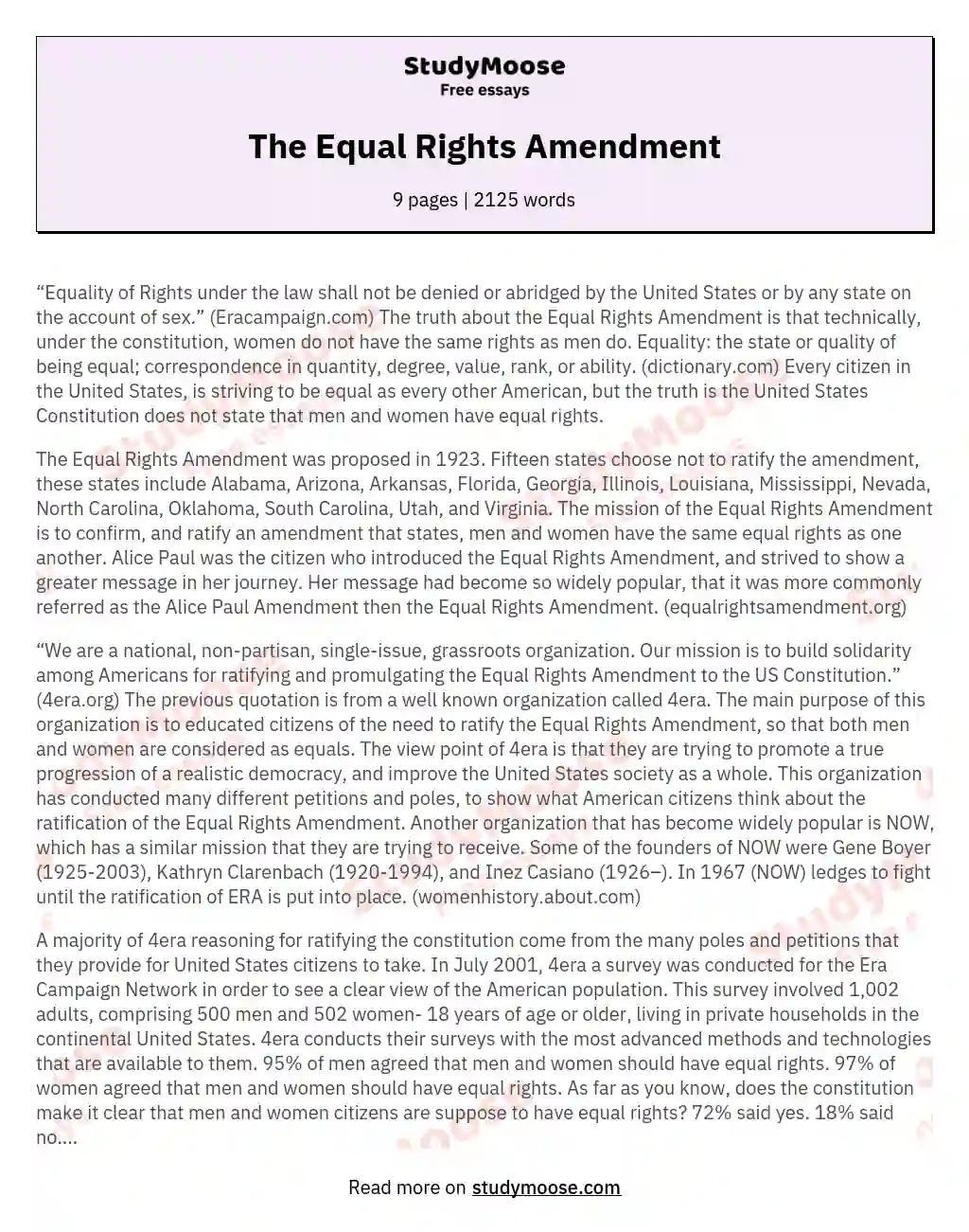 equal rights essay