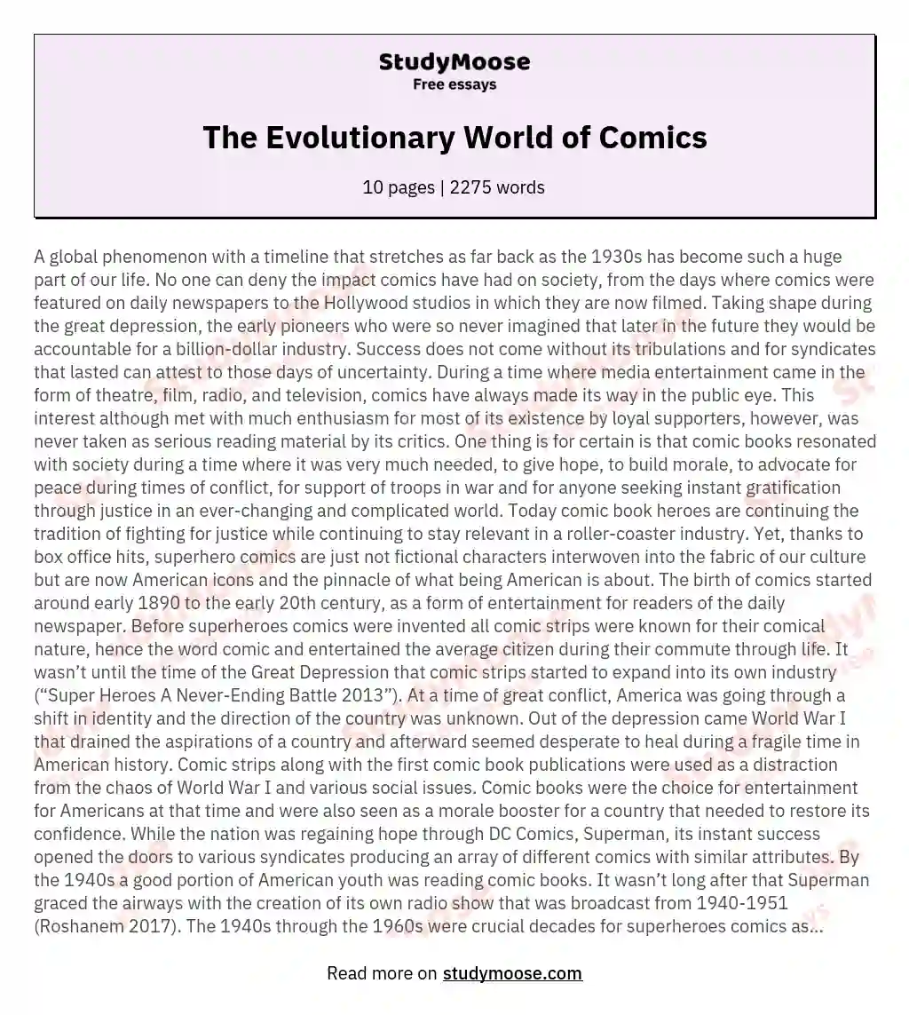 The Evolutionary World of Comics essay