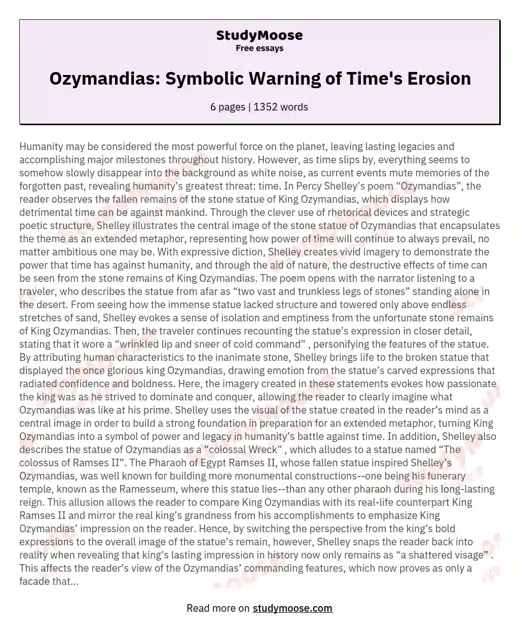 The Fall of Ozymandias