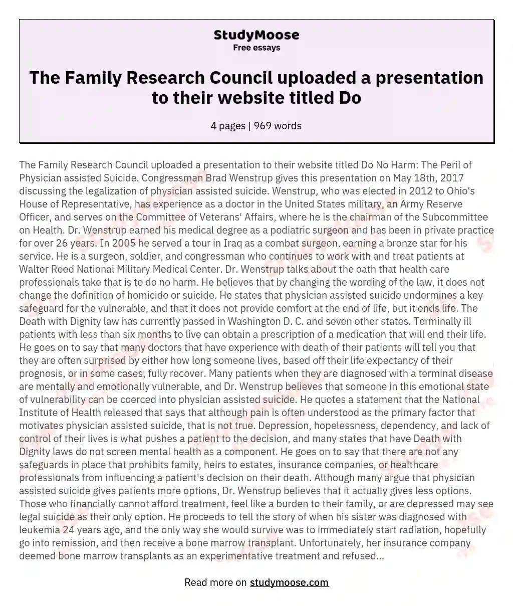 The Family Research Council uploaded a presentation to their website titled Do