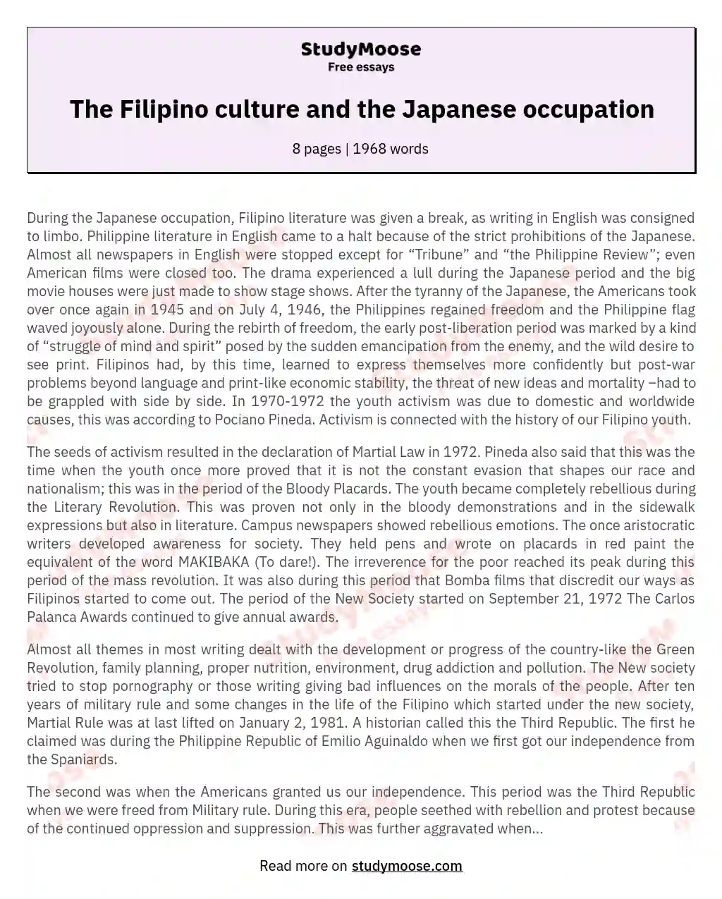 the-filipino-culture-and-the-japanese-occupation-free-essay-example