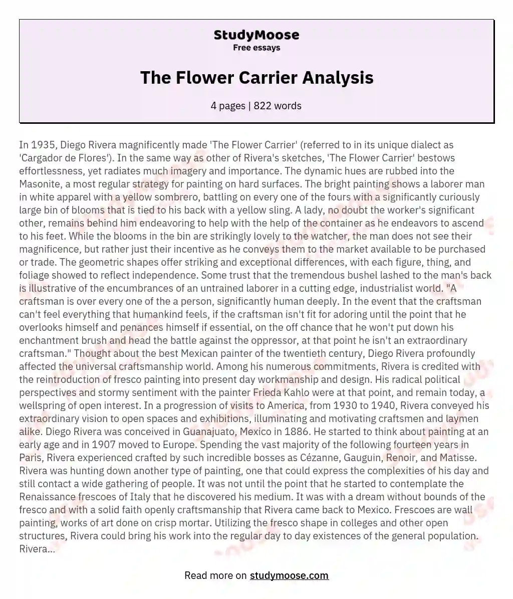 The Flower Carrier Analysis