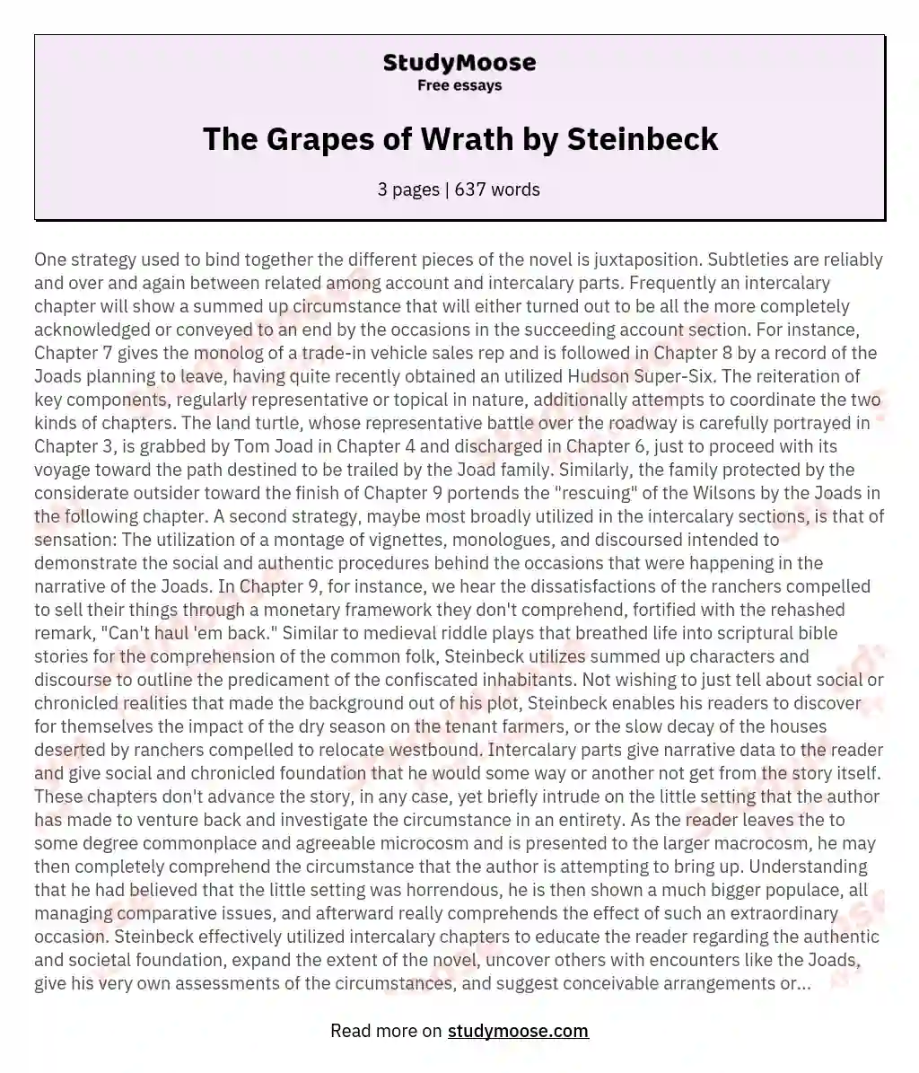 The Grapes of Wrath by Steinbeck