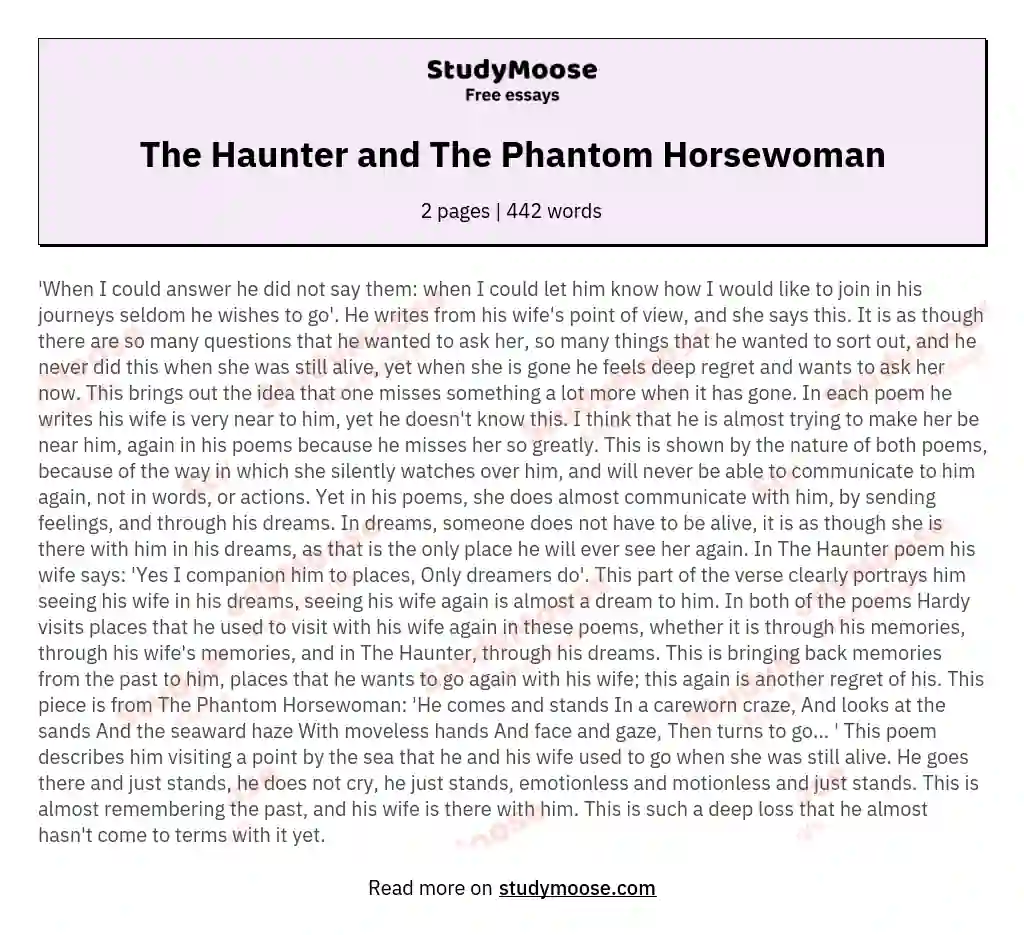 The Haunter and The Phantom Horsewoman essay